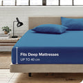Hotel Quality Fitted Sheet - 1 Piece Fitted Sheet  -Breathable Bedding - Wrinkle, Fade, Stain Resistant- 16inch/40cm Deep Pocket Fitted Bed Sheet-Wrinkle and Fade Resistant,(Ocean,King)