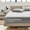 Hotel Quality Fitted Sheet - 1 Piece Fitted Sheet  -Breathable Bedding - Wrinkle, Fade, Stain Resistant- 16inch/40cm Deep Pocket Fitted Bed Sheet-Wrinkle and Fade Resistant,(Silver-gray,King)