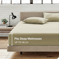 Hotel Quality Fitted Sheet - 1 Piece Fitted Sheet  -Breathable Bedding - Wrinkle, Fade, Stain Resistant- 16inch/40cm Deep Pocket Fitted Bed Sheet-Wrinkle and Fade Resistant,(Cream White,King Single)