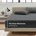 Hotel Quality Fitted Sheet - 1 Piece Fitted Sheet  -Breathable Bedding - Wrinkle, Fade, Stain Resistant- 16inch/40cm Deep Pocket Fitted Bed Sheet-Wrinkle and Fade Resistant,(Dark gray,King Single)