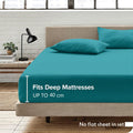 Hotel Quality Fitted Sheet - 1 Piece Fitted Sheet  -Breathable Bedding - Wrinkle, Fade, Stain Resistant- 16inch/40cm Deep Pocket Fitted Bed Sheet-Wrinkle and Fade Resistant,(Biscay blue,King Single)