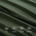 Hotel Quality Fitted Sheet - 1 Piece Fitted Sheet  -Breathable Bedding - Wrinkle, Fade, Stain Resistant- 16inch/40cm Deep Pocket Fitted Bed Sheet-Wrinkle and Fade Resistant,(Olive green,Queen)