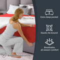 Hotel Quality Fitted Sheet - 1 Piece Fitted Sheet  -Breathable Bedding - Wrinkle, Fade, Stain Resistant- 16inch/40cm Deep Pocket Fitted Bed Sheet-Wrinkle and Fade Resistant,(Red,Single)