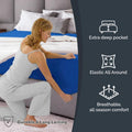 Hotel Quality Fitted Sheet - 1 Piece Fitted Sheet  -Breathable Bedding - Wrinkle, Fade, Stain Resistant- 16inch/40cm Deep Pocket Fitted Bed Sheet-Wrinkle and Fade Resistant,(Royal blue,Single)