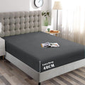 Hotel Quality Fitted Sheet - 1 Piece Fitted Sheet  -Breathable Bedding - Wrinkle, Fade, Stain Resistant- 16inch/40cm Deep Pocket Fitted Bed Sheet-Wrinkle and Fade Resistant,(Dark gray,Super King)