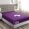 Hotel Quality Fitted Sheet - 1 Piece Fitted Sheet  -Breathable Bedding - Wrinkle, Fade, Stain Resistant- 16inch/40cm Deep Pocket Fitted Bed Sheet-Wrinkle and Fade Resistant,(Purple,Super King)