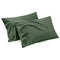 1000TC Ultra Soft Microfiber Pillowcases,Pair of Standard Pillow Covers,（Olive green, Standard Size, 48x74 cm)