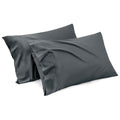 1000TC Ultra Soft Microfiber Pillowcases,Pair of Standard Pillow Covers,（Dark gray, Standard Size, 48x74 cm)