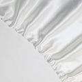 Art Silk Satin Sheet Set Hotel 4 Pieces Fitted/Flat Sheet Bedding Set-Luxury Soft Silky Sheets for Hair and Skin, Similar to Silk Bed Sheets Set 4 Pieces(Double,White)