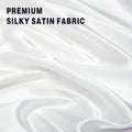 Art Silk Satin Sheet Set Hotel 4 Pieces Fitted/Flat Sheet Bedding Set-Luxury Soft Silky Sheets for Hair and Skin, Similar to Silk Bed Sheets Set 4 Pieces(Double,White)