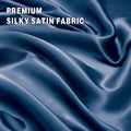 Art Silk Satin Sheet Set Hotel 4 Pieces Fitted/Flat Sheet Bedding Set-Luxury Soft Silky Sheets for Hair and Skin, Similar to Silk Bed Sheets Set 4 Pieces(King,Navy)