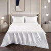 Art Silk Satin Sheet Set Hotel 4 Pieces Fitted/Flat Sheet Bedding Set-Luxury Soft Silky Sheets for Hair and Skin, Similar to Silk Bed Sheets Set 4 Pieces(Super King,White)