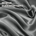 Art Silk Satin Sheet Set Hotel 4 Pieces Fitted/Flat Sheet Bedding Set-Luxury Soft Silky Sheets for Hair and Skin, Similar to Silk Bed Sheets Set 4 Pieces(Super King,Grey)