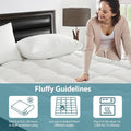 1000GSM Mattress Topper Viscose Derived from Bamboo, Thick Pillowtop Fitted Mattress Cover with 45cm Deep Skirt - Machine Washable Hypoallergenic(Double,white)