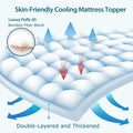 1000GSM Mattress Topper Viscose Derived from Bamboo, Thick Pillowtop Fitted Mattress Cover with 45cm Deep Skirt - Machine Washable Hypoallergenic(Double,white)