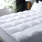 1000GSM Mattress Topper Viscose Derived from Bamboo, Thick Pillowtop Fitted Mattress Cover with 45cm Deep Skirt - Machine Washable Hypoallergenic(King,white)