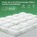 800GSM Mattress Topper Viscose Derived from Bamboo, Thick Pillowtop Fitted Mattress Cover with 45cm Deep Skirt - Machine Washable Hypoallergenic(King,Green)