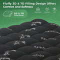 800GSM Mattress Topper Viscose Derived from Bamboo, Thick Pillowtop Fitted Mattress Cover with 45cm Deep Skirt - Machine Washable Hypoallergenic（King Single,Black）