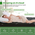 800GSM Mattress Topper Viscose Derived from Bamboo, Thick Pillowtop Fitted Mattress Cover with 45cm Deep Skirt - Machine Washable Hypoallergenic（Single,Black）