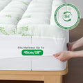 800GSM Mattress Topper Viscose Derived from Bamboo, Thick Pillowtop Fitted Mattress Cover with 45cm Deep Skirt - Machine Washable Hypoallergenic(Super King,Green)