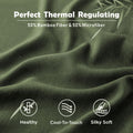 3 Piece Hotel Bamboo Cooling Fitted Sheet Set & Pillowcase -Ultra Soft 2000TC Breathable Fitted Bed Sheets Set with 37 Centimetre Deep Pocket-Cooling Sheets for Hot Sleepers(Olive green,Double)
