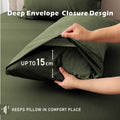 3 Piece Hotel Bamboo Cooling Fitted Sheet Set & Pillowcase -Ultra Soft 2000TC Breathable Fitted Bed Sheets Set with 37 Centimetre Deep Pocket-Cooling Sheets for Hot Sleepers(Olive green,Double)