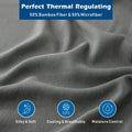 4 Piece Hotel Bamboo Cooling Sheet Set -Ultra Soft 2000TC Breathable Bed Sheets Set with 37 Centimetre Deep Pocket-Cooling Sheets for Hot Sleepers(Grey,Double)