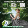 4 Piece Hotel Bamboo Cooling Sheet Set -Ultra Soft 2000TC Breathable Bed Sheets Set with 37 Centimetre Deep Pocket-Cooling Sheets for Hot Sleepers(Grey,Double)