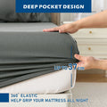 4 Piece Hotel Bamboo Cooling Sheet Set -Ultra Soft 2000TC Breathable Bed Sheets Set with 37 Centimetre Deep Pocket-Cooling Sheets for Hot Sleepers(Grey,Double)