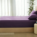 3 Piece Hotel Bamboo Cooling Fitted Sheet Set & Pillowcase -Ultra Soft 2000TC Breathable Fitted Bed Sheets Set with 37 Centimetre Deep Pocket-Cooling Sheets for Hot Sleepers(Purple,King)