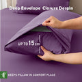 3 Piece Hotel Bamboo Cooling Fitted Sheet Set & Pillowcase -Ultra Soft 2000TC Breathable Fitted Bed Sheets Set with 37 Centimetre Deep Pocket-Cooling Sheets for Hot Sleepers(Purple,King)