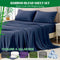 4 Piece Hotel Bamboo Cooling Sheet Set -Ultra Soft 2000TC Breathable Bed Sheets Set with 37 Centimetre Deep Pocket-Cooling Sheets for Hot Sleepers(Navy,King)