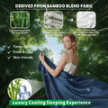 4 Piece Hotel Bamboo Cooling Sheet Set -Ultra Soft 2000TC Breathable Bed Sheets Set with 37 Centimetre Deep Pocket-Cooling Sheets for Hot Sleepers(Navy,King)
