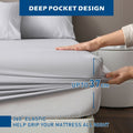 4 Piece Hotel Bamboo Cooling Sheet Set -Ultra Soft 2000TC Breathable Bed Sheets Set with 37 Centimetre Deep Pocket-Cooling Sheets for Hot Sleepers(Silver-gray,King)