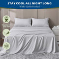 4 Piece Hotel Bamboo Cooling Sheet Set -Ultra Soft 2000TC Breathable Bed Sheets Set with 37 Centimetre Deep Pocket-Cooling Sheets for Hot Sleepers(Silver-gray,King)