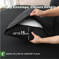 3 Piece Hotel Bamboo Cooling Fitted Sheet Set & Pillowcase -Ultra Soft 2000TC Breathable Fitted Bed Sheets Set with 37 Centimetre Deep Pocket-Cooling Sheets for Hot Sleepers(Black,Queen)