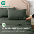 3 Piece Hotel Bamboo Cooling Sheet Set -Ultra Soft 2000TC Breathable Bed Sheets Set with 37 Centimetre Deep Pocket-Cooling Sheets for Hot Sleepers(Olive green,Single)