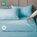 3 Piece Hotel Bamboo Cooling Sheet Set -Ultra Soft 2000TC Breathable Bed Sheets Set with 37 Centimetre Deep Pocket-Cooling Sheets for Hot Sleepers(Sky Blue,Single)
