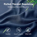 3 Piece Hotel Bamboo Cooling Fitted Sheet Set & Pillowcase -Ultra Soft 2000TC Breathable Fitted Bed Sheets Set with 37 Centimetre Deep Pocket-Cooling Sheets for Hot Sleepers(Navy,Super King)