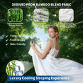 4 Piece Hotel Bamboo Cooling Sheet Set -Ultra Soft 2000TC Breathable Bed Sheets Set with 37 Centimetre Deep Pocket-Cooling Sheets for Hot Sleepers(White,Super King)