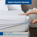 4 Piece Hotel Bamboo Cooling Sheet Set -Ultra Soft 2000TC Breathable Bed Sheets Set with 37 Centimetre Deep Pocket-Cooling Sheets for Hot Sleepers(White,Super King)