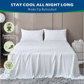 4 Piece Hotel Bamboo Cooling Sheet Set -Ultra Soft 2000TC Breathable Bed Sheets Set with 37 Centimetre Deep Pocket-Cooling Sheets for Hot Sleepers(White,Super King)