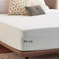 2000TC Hotel Quality Fitted Sheets - 2 Piece Fitted Sheets  -Breathable Bedding - Wrinkle, Fade, Stain Resistant- 16inch/40cm Deep Pocket Fitted Bed Sheets-Wrinkle and Fade Resistant,(White,Double)