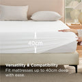 2000TC Hotel Quality Fitted Sheets - 2 Piece Fitted Sheets  -Breathable Bedding - Wrinkle, Fade, Stain Resistant- 16inch/40cm Deep Pocket Fitted Bed Sheets-Wrinkle and Fade Resistant,(White,Double)