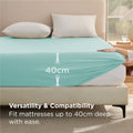 2000TC Hotel Quality Fitted Sheets - 2 Piece Fitted Sheets  -Breathable Bedding - Wrinkle, Fade, Stain Resistant- 16inch/40cm Deep Pocket Fitted Bed Sheets-Wrinkle and Fade Resistant,(Ice blue,Double)
