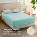 2000TC Hotel Quality Fitted Sheets - 2 Piece Fitted Sheets  -Breathable Bedding - Wrinkle, Fade, Stain Resistant- 16inch/40cm Deep Pocket Fitted Bed Sheets-Wrinkle and Fade Resistant,(Ice blue,King)