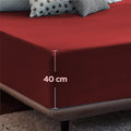 2000TC Hotel Quality Fitted Sheets - 2 Piece Fitted Sheets  -Breathable Bedding - Wrinkle, Fade, Stain Resistant- 16inch/40cm Deep Pocket Fitted Bed Sheets-Wrinkle and Fade Resistant,(Red,King)