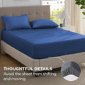 2000TC Hotel Quality Fitted Sheets - 2 Piece Fitted Sheets  -Breathable Bedding - Wrinkle, Fade, Stain Resistant- 16inch/40cm Deep Pocket Fitted Bed Sheets-Wrinkle and Fade Resistant,(Royal blue,King Single)