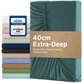 2000TC Hotel Quality Fitted Sheets - 2 Piece Fitted Sheets  -Breathable Bedding - Wrinkle, Fade, Stain Resistant- 16inch/40cm Deep Pocket Fitted Bed Sheets-Wrinkle and Fade Resistant,(Biscay blue,King Single)