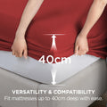 2000TC Hotel Quality Fitted Sheets - 2 Piece Fitted Sheets  -Breathable Bedding - Wrinkle, Fade, Stain Resistant- 16inch/40cm Deep Pocket Fitted Bed Sheets-Wrinkle and Fade Resistant,(Red,Queen)
